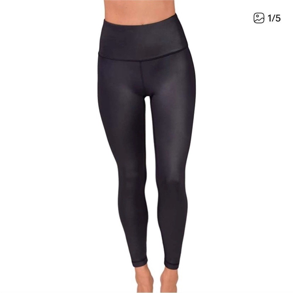 90 Degree By Reflex‎ Faux Leather Leggings. Size medium